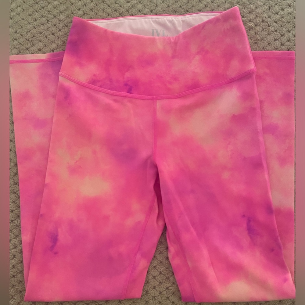 IVL Pink Tie Dye Athletic Workout Leggings Size 4 in Great Condition